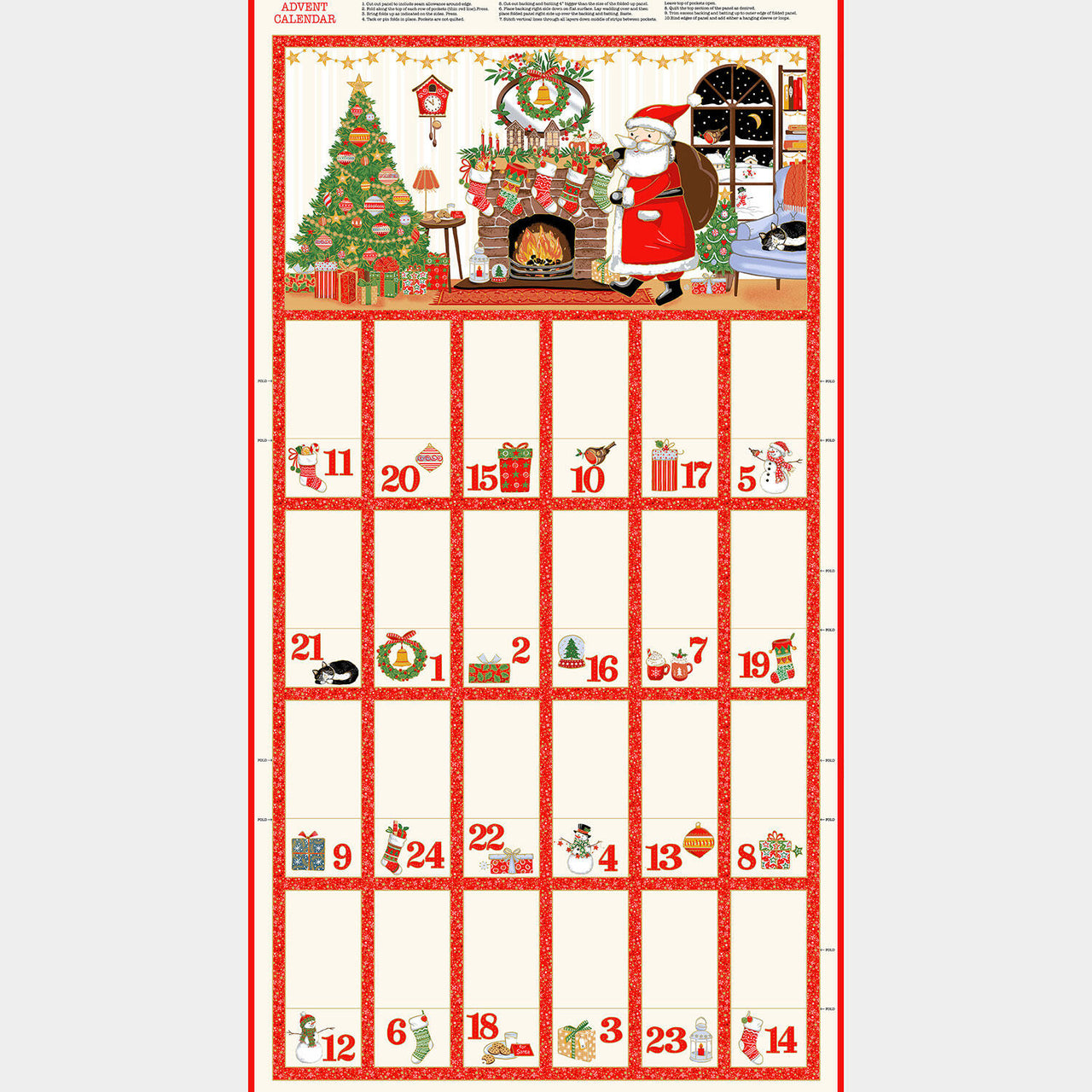 Jolly St Nick - Advent Metallic Multi Panel