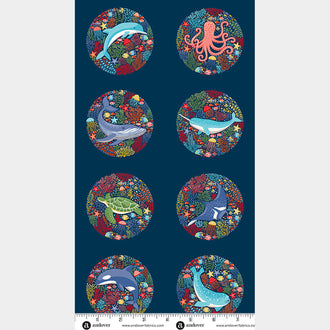 Deep Blue Sea - Ocean Animal Blue Panel