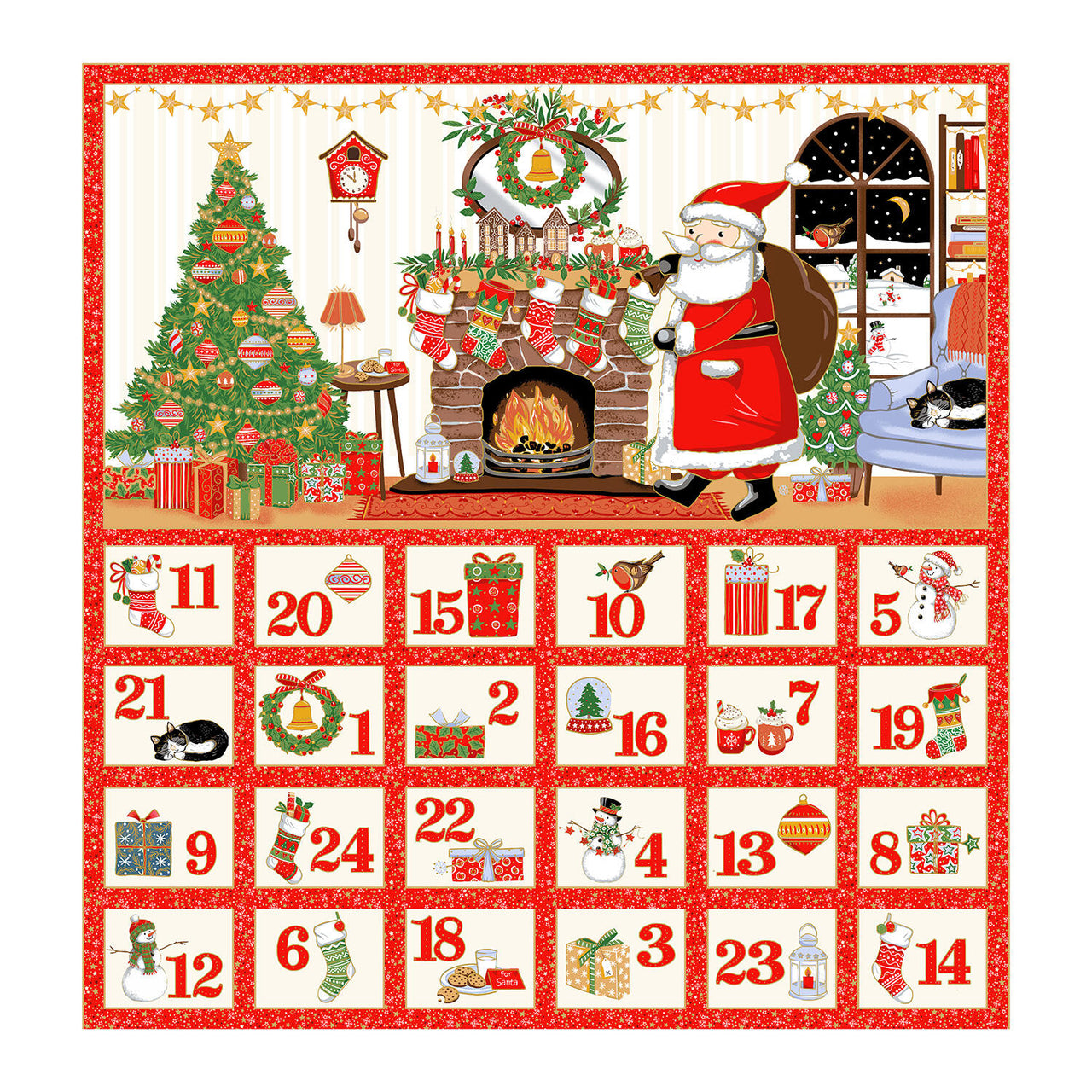Jolly St Nick Advent Calendar Quilt Kit