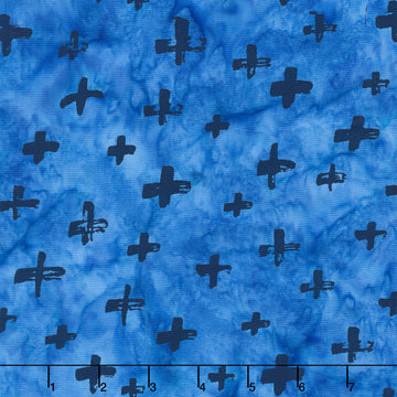 Indigo Batiks Vol. 2 - Crosses Blue Yardage
