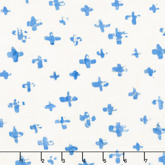 Indigo Batiks Vol. 2 - Crosses White Yardage