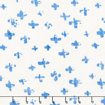 Indigo Batiks Vol. 2 - Crosses White Yardage