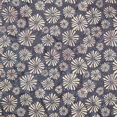 Quentin Batiks - Blooms Charcoal Yardage