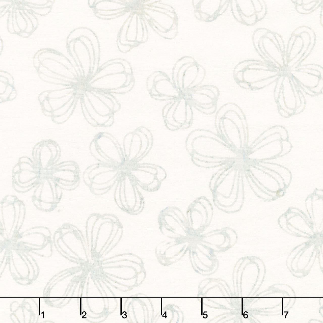 Encore Batiks - Flower Sketch Silence Yardage