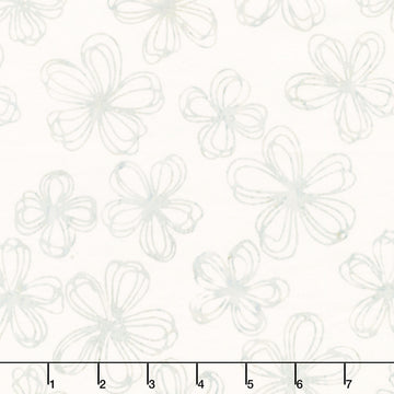 Encore Batiks - Flower Sketch Silence Yardage