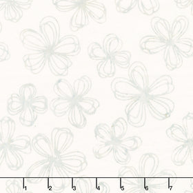 Encore Batiks - Flower Sketch Silence Yardage