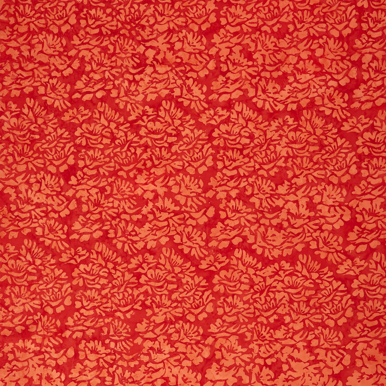 Henna Batiks - Gardenias Red Yardage