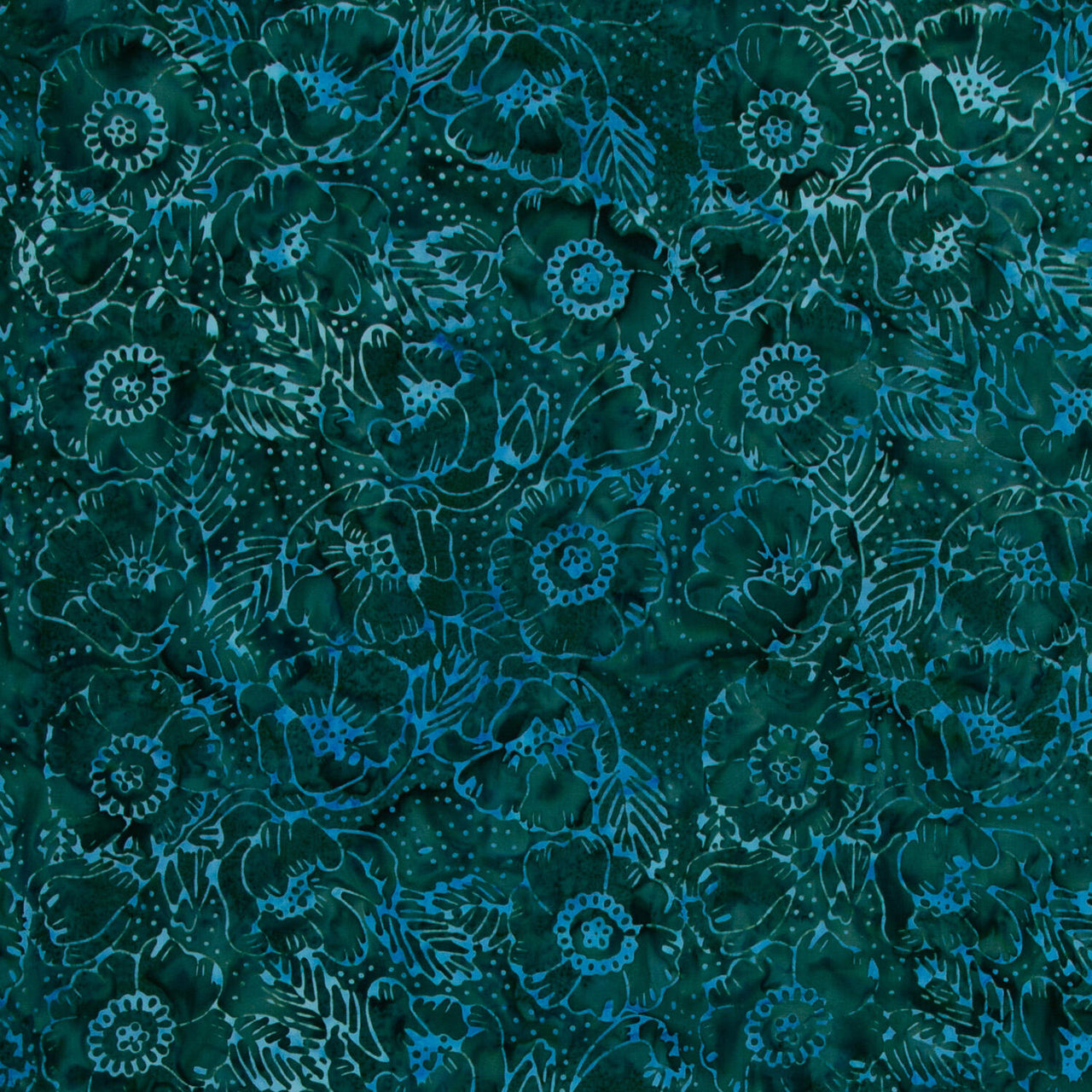 Grandeur Batiks - Gardenias Pine Yardage