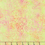 April Green Batiks - Azaleas Chartreuse Yardage