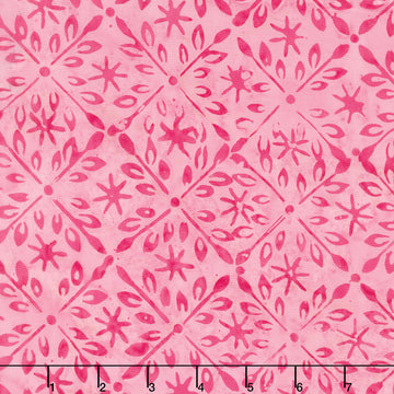 April Green Batiks - Lattice Pink Yardage