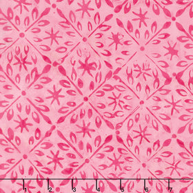 April Green Batiks - Lattice Pink Yardage