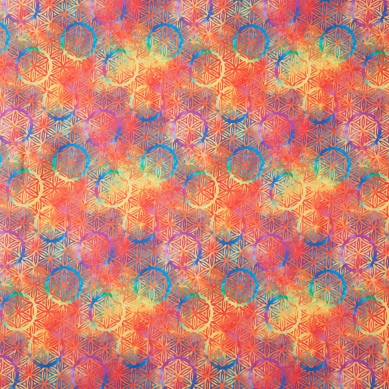 BeColourful Wide Backs - Flower of Life Orange Crush 108" Wide Backing