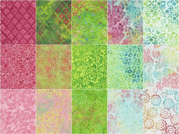 April Green Batiks 10" Squares