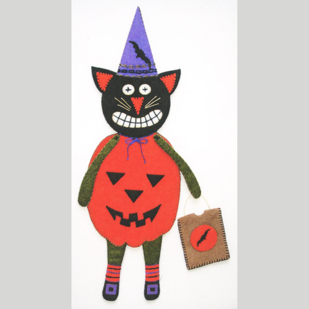Baxter Halloween Cat Wool Felt Ornament Kit