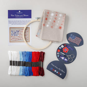 Red, White & Bloom Embroidery Kit