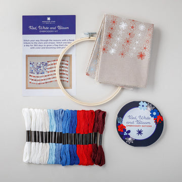 Red, White & Bloom Embroidery Kit