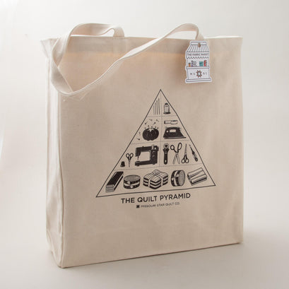 Missouri Star Quilt Pyramid 20oz Cotton Canvas Tote
