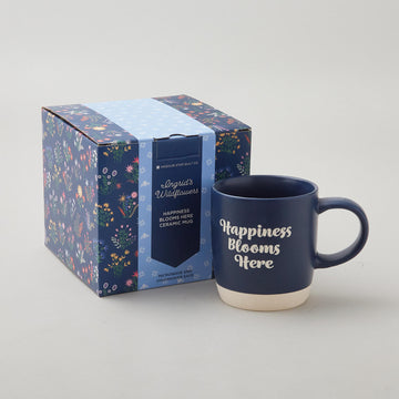 Missouri Star Ingrid's Happiness Blooms Here Navy Mug