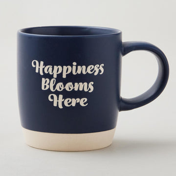 Missouri Star Ingrid's Happiness Blooms Here Navy Mug