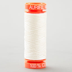 Aurifil 50 WT Cotton Mako Spool Thread Silver White