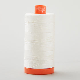 Aurifil 50 WT Cotton Mako Large Spool Thread Silver White