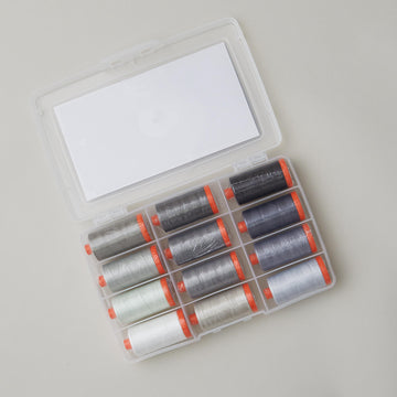 AURIfil Tula Pink Graywork 50 WT Thread Collection - Large Spools