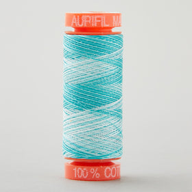 AURIfil 50 WT Cotton Mako Variegated Thread - Turquoise Foam