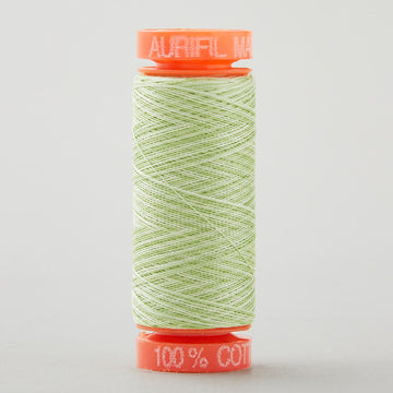 AURIfil 50 WT Cotton Mako Variegated Thread - Light Spring Green