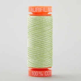AURIfil 50 WT Cotton Mako Variegated Thread - Light Spring Green
