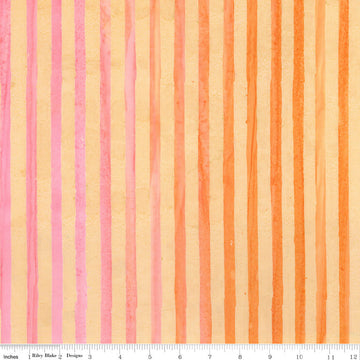 Elementals Batiks - Get in Line - Coral Fiesta