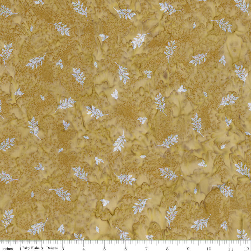 Expressions Batiks - Watercolor Daisies - Antique Gold