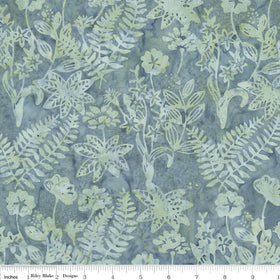 Expressions Batiks - Floral Grid - Adriatic Mist