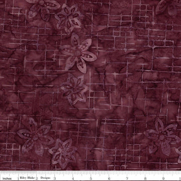 Expressions Batiks - Floral Grid - Japanese Maple