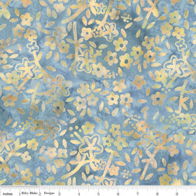 Expressions Batiks - Floral Grid - Flowers - Pebble Pastiche