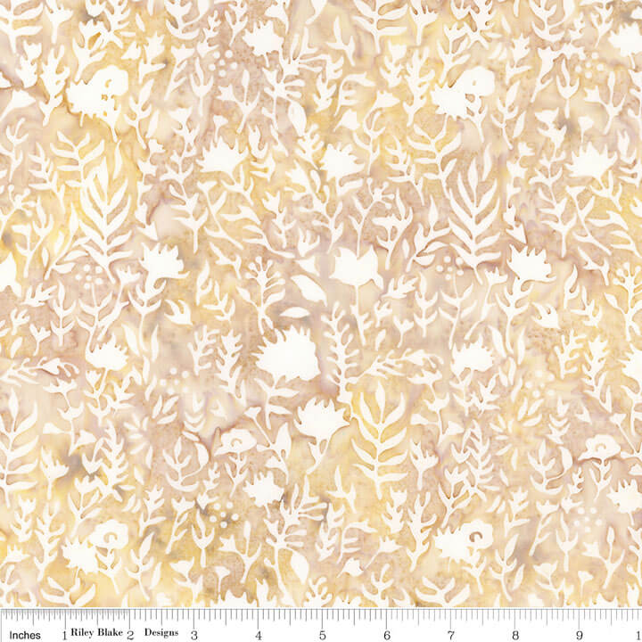 Floral Grid Batiks - Parmesan