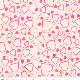 Love Punch Batiks - Hearts - Piggy Pink