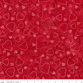 Love Punch Batiks - Hearts - Red