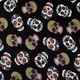 Winterfleece - Sugarskulls Black Yardage