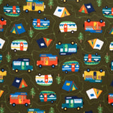 Winterfleece - Gone Camping Olive Yardage