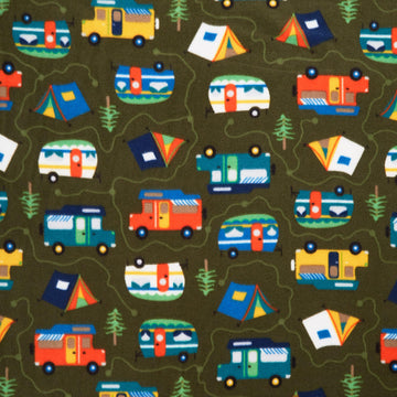 Winterfleece - Gone Camping Olive Yardage