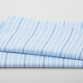 French Romance - Simone Stripe Blue/White 2 Yard Cut