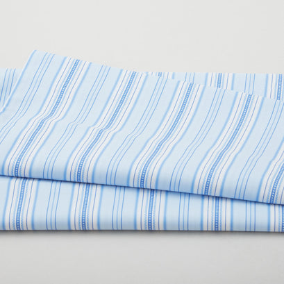 French Romance - Simone Stripe Blue/White 2 Yard Cut
