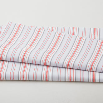 French Romance - Simone Stripe Pink/Grey 2 Yard Cut