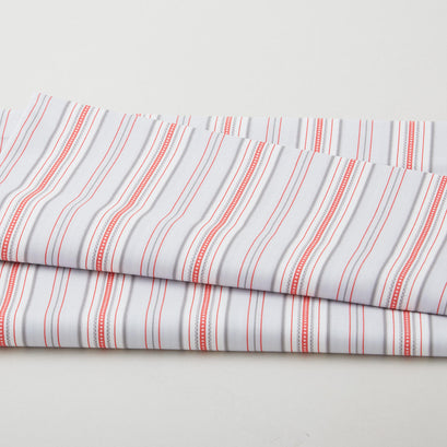 French Romance - Simone Stripe Pink/Grey 2 Yard Cut