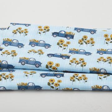 Heartland - Country Road Trucks Light Turquoise 2 Yard Cut