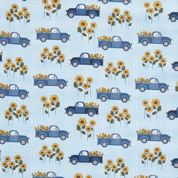 Heartland - Country Road Trucks Light Turquoise 2 Yard Cut