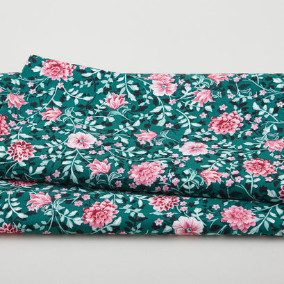 Winterberry Floral - Winterberry Buds Dark Green 2 Yard Cut