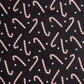 Country Christmas - Jolly Candy Canes Black 2 Yard Cut