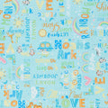 Noah's Journey - Two by Two Words Aqua 2 Yard Cut