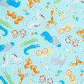 Noah's Journey - Two by Two Animals Aqua 2 Yard Cut